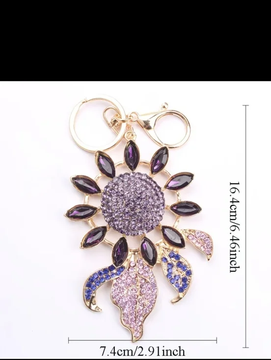 Beautiful Flower Bag Charm/ Keychain NEW - Picture 4 of 15